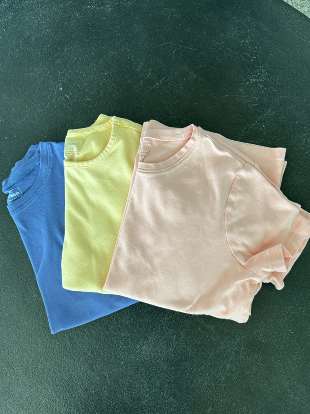 LL Bean Pastel Tee Bundle - Blue, Yellow, Pink. Size Small